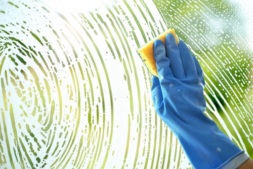 Professional upholstery cleaning during end of tenancy in a furnished living room