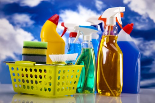 End of tenancy cleaning team working in a rental home