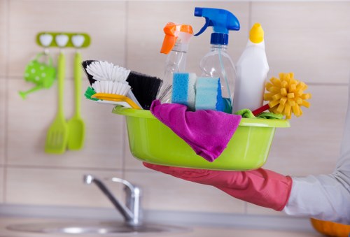 Preparing rooms for house cleaning in endoftenanty