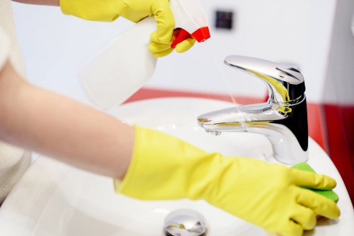 Professional after builders cleaning in a rented property kitchen