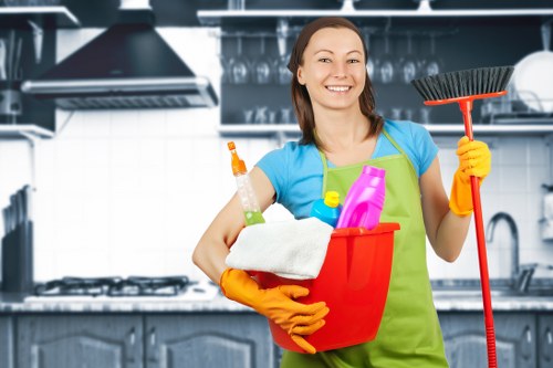 Final inspection after a move-out clean in a rental home