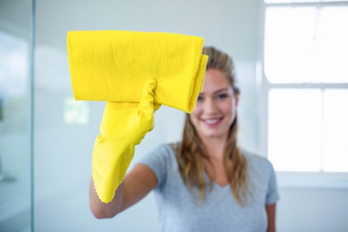 End of tenancy office cleaners sanitising desks and meeting room surfaces