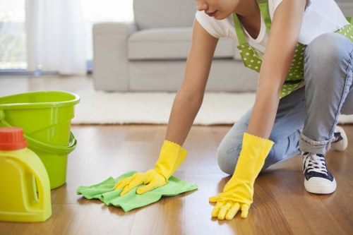 Deep cleaning of a bathroom by home cleaners in end of tenancy